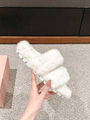 Miu 2102424 autumn and winter new wool white slippers - 6