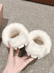 Miu 2102424 autumn and winter new wool white slippers - 4