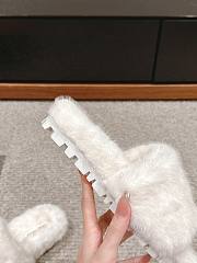 Miu Miu Fur White Slippers  - 6