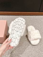 Miu Miu Fur White Slippers  - 2