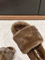 Miu Miu Fur Brown Slippers  - 2