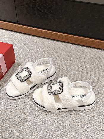 Roger Vivier Wool White Slippers