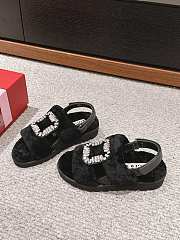 Roger Vivier Wool Black Slippers - 1