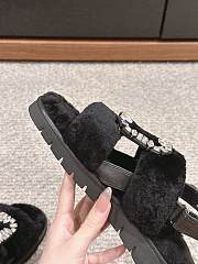 Roger Vivier Wool Black Slippers - 4