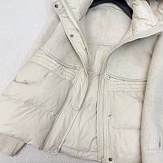 Max splicing cashmere hooded short down white jacket - 5