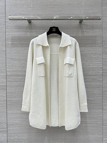 Maxmara lapel pocket open chest pocket white shirt