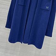 Maxmara lapel pocket open chest pocket navy blue shirt - 4