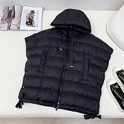 Maxmara hooded cape-style down black vest - 1