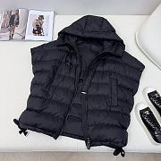 Maxmara hooded cape-style down black vest - 6