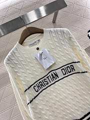 Dior Crew Neck Cable Knit White Sweater  - 6