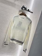 Dior Crew Neck Cable Knit White Sweater  - 4