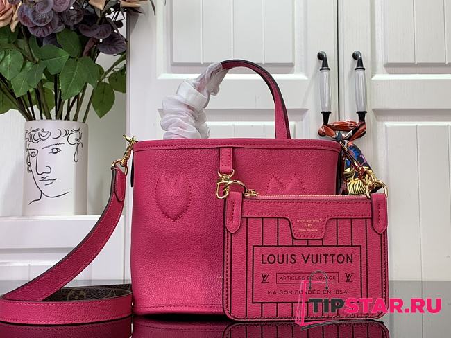 LV Neverfull Bandoulière Inside Out BB Rose Red Handbag  24 x 14 x 9 cm - 1