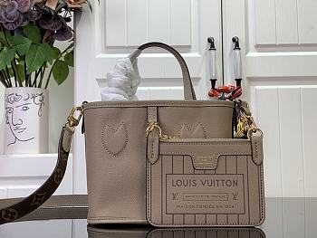 LV Neverfull Bandoulière Inside Out BB Grey Handbag  24 x 14 x 9 cm