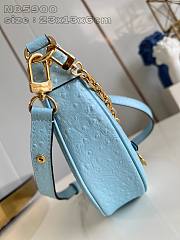 LV round zipper pull loop blue handbag 23 x 13 x 6 cm - 3