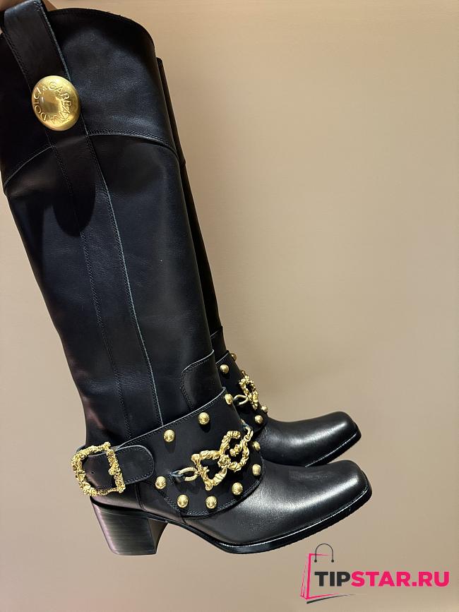 Dolce gabbana retro style square toe motorcycle fashion boots - 1