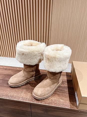 UGG middle-buckle brown boots 