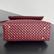 BV Patti Top Handle Woven Hijab Handbag Wine Red 19*26*11cm - 5