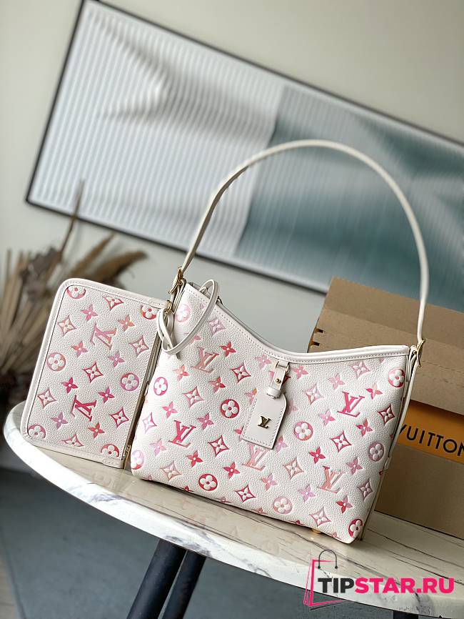 LV M24652 Pink Flower Small CarryAll Handbag 29.5 × 24 × 12 cm - 1