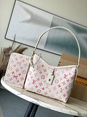 LV M24652 Pink Flower Small CarryAll Handbag 29.5 × 24 × 12 cm - 1