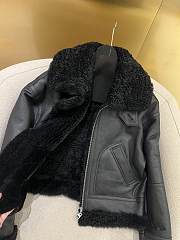 LP Air Force style motorcycle fur black jacket - 6