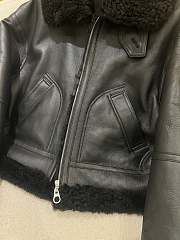 LP Air Force style motorcycle fur black jacket - 4