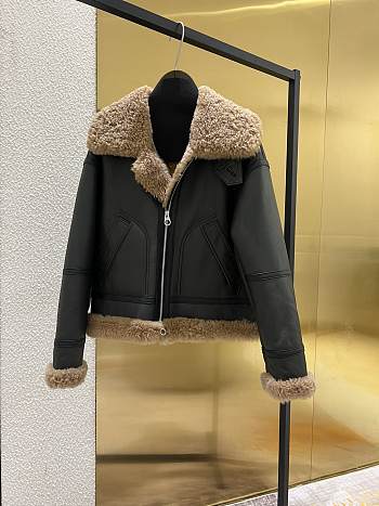  LP Air Force style motorcycle fur brown jacket