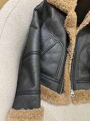  LP Air Force style motorcycle fur brown jacket - 6