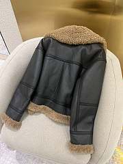  LP Air Force style motorcycle fur brown jacket - 3