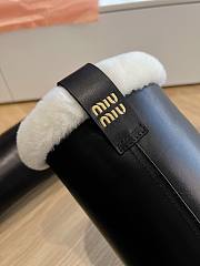 Miu Miu White Fur Black G102427 Long Warm Boots  - 3