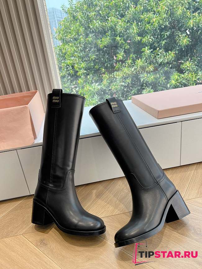 Miu Miu British motorcycle black boots - 1