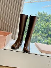 Miu Miu British motorcycle brown boots - 5