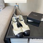 Chanel Slingback Ballet Flap White Shoes - 1