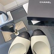 Chanel Slingback Ballet Flap White Shoes - 4