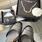 Chanel Slingback Ballet Flap Black Shoes - 4