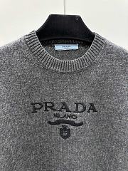 Prada logo jacquard versatile knitted round neck short-sleeved  - 6