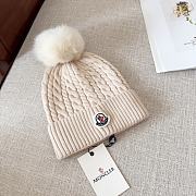 Moncler wool knitted warm knitted beige hat - 1