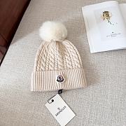 Moncler wool knitted warm knitted beige hat - 6