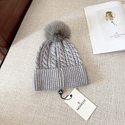 Moncler wool knitted warm knitted grey hat - 5