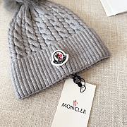 Moncler wool knitted warm knitted grey hat - 2