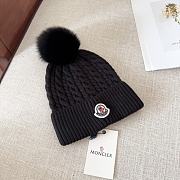 Moncler wool knitted warm knitted black hat - 1