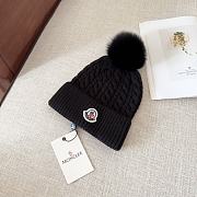 Moncler wool knitted warm knitted black hat - 3