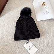 Moncler wool knitted warm knitted black hat - 6