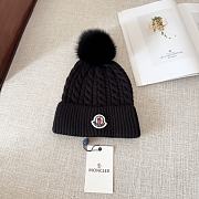 Moncler wool knitted warm knitted black hat - 5