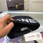 Chanel double-layer cashmere wool knitted black hat - 2