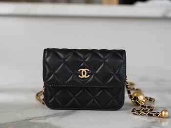 Chanel Waist Bag Square Series Black 9.5x10.5x3cm