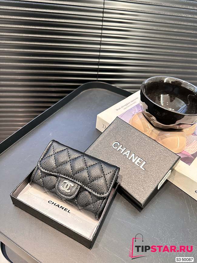 Chanel wallet black 11x8cm   - 1