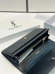 YSL Crocodile Pattern Calfskin Black Wallet 19x10cm - 6