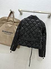 Burburry handsome motorcycle style down black jacket - 2