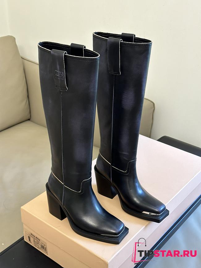 Miu Miu classic biker black boots - 1