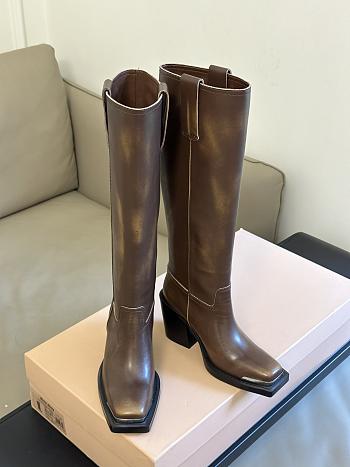 Miu Miu classic biker brown boots